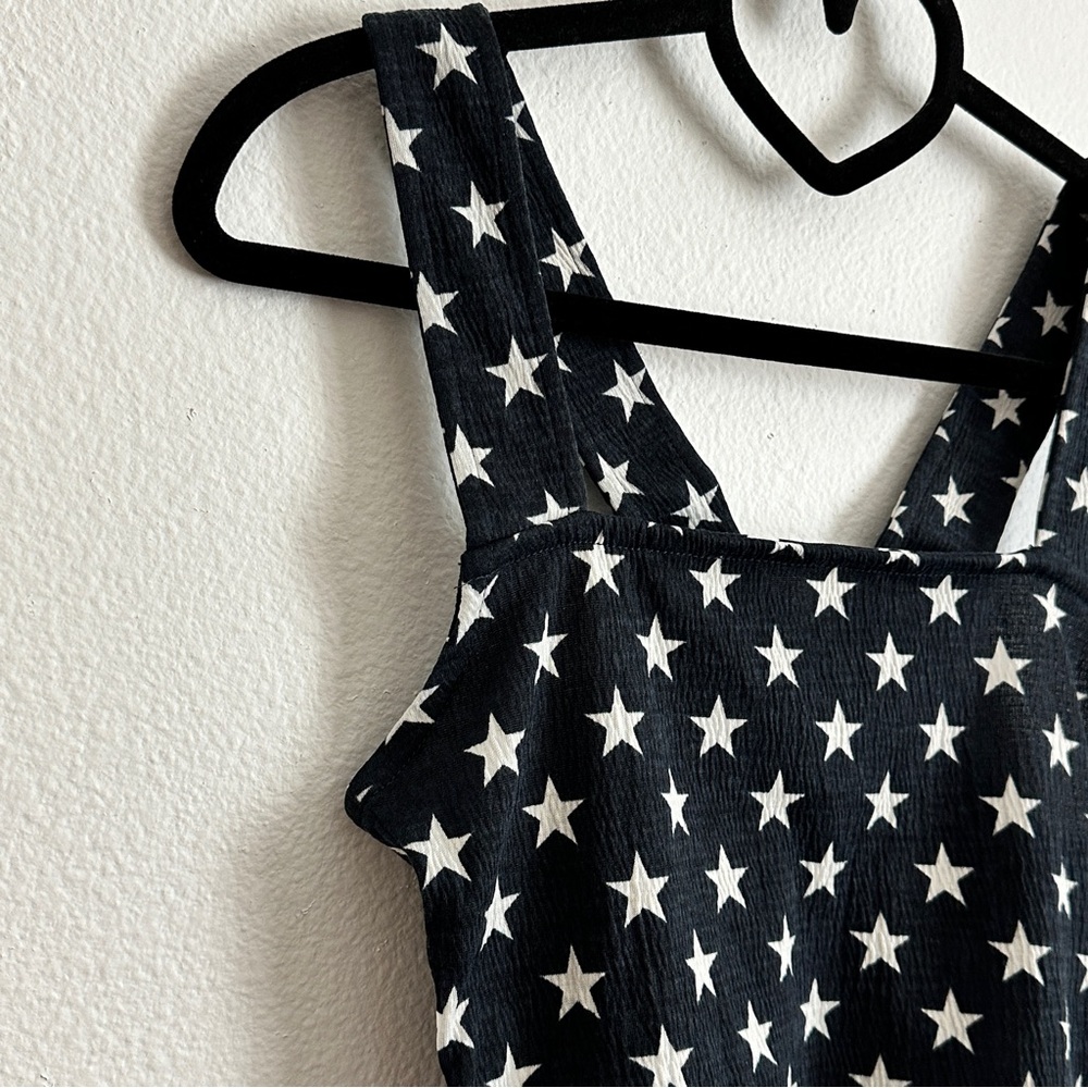 Roxy Navy White Wide Strap Star Crop Top Size Various - Picture 5 of 7